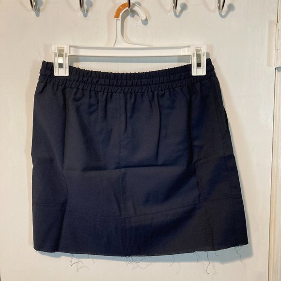 The Editor women's size 42 IT midnight navy elastic waist light silky wool skirt - Picture 3 of 8